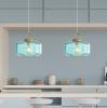 CLARISE BLUE Geometric Glass Pendant